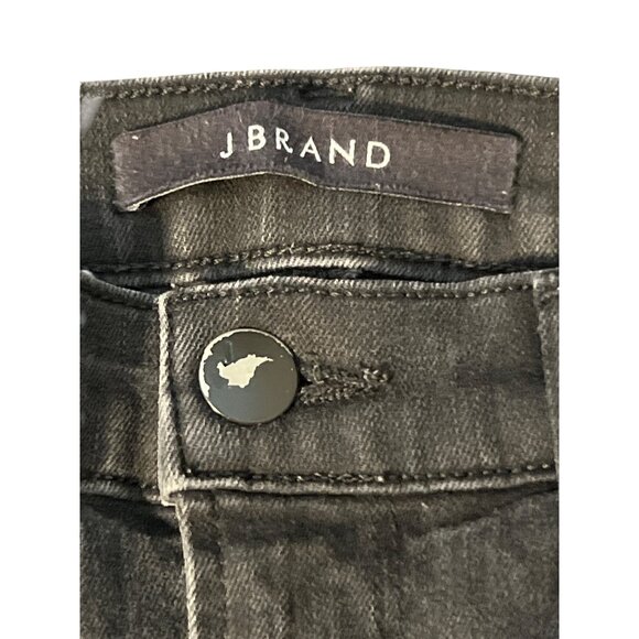 J Brand Maria Black Distressed Skinny Denim Jeans Knee Rips Destroyed Sz 24 READ - Picture 4 of 8